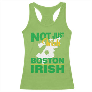 Funny Boston Irish Racerback Tank Top Not Just Irish Boston Irish Shamrock TS11 Lime Print Your Wear