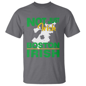 Funny Boston Irish T Shirt Not Just Irish Boston Irish Shamrock TS11 Charcoal Print Your Wear