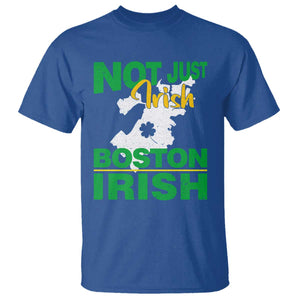 Funny Boston Irish T Shirt Not Just Irish Boston Irish Shamrock TS11 Royal Blue Print Your Wear