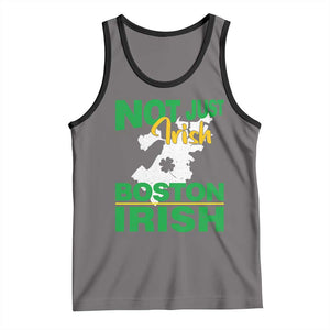 Funny Boston Irish Tank Top Not Just Irish Boston Irish Shamrock TS11 Deep Heather Black Print Your Wear