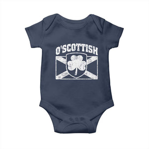 Irish-Scots Irish Scottish Baby Onesie O'Scottish Vintage Shamrock TS11 Navy Print Your Wear