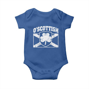 Irish-Scots Irish Scottish Baby Onesie O'Scottish Vintage Shamrock TS11 Royal Blue Print Your Wear