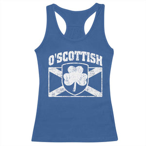 Irish-Scots Irish Scottish Racerback Tank Top O'Scottish Vintage Shamrock TS11 Royal Blue Print Your Wear