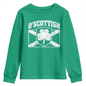 Irish-Scots Irish Scottish Youth Sweatshirt O'Scottish Vintage Shamrock TS11 Irish Green Print Your Wear