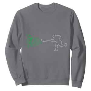 Funny St Patrick's Day Ice Hockey Shamrock Sweatshirt TS11 Charcoal Print Your Wear