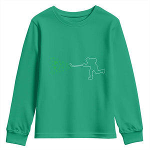 Funny St Patrick's Day Ice Hockey Shamrock Youth Sweatshirt TS11 Irish Green Print Your Wear
