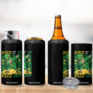 Funny Skibidi St Pat Rizz Day 4 in 1 Can Cooler Tumbler Dabbing Leprechaun Shamrock Coin TS11 Print Your Wear
