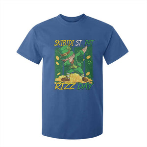 Funny Skibidi St Pat Rizz Day T Shirt For Kid Dabbing Leprechaun Shamrock Coin TS11 Royal Blue Print Your Wear