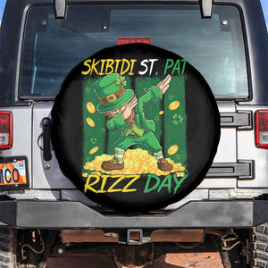 Funny Skibidi St Pat Rizz Day Spare Tire Cover Dabbing Leprechaun Shamrock Coin TS11 No hole Black Print Your Wear