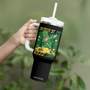 Funny Skibidi St Pat Rizz Day Tumbler With Handle Dabbing Leprechaun Shamrock Coin TS11 Print Your Wear