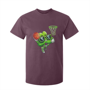 Funny St Patrick's Day Basketball Green Shamrock T Shirt For Kid TS11 Maroon Print Your Wear