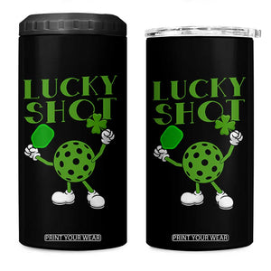 Funny St Patrick's Day Pickleball Lucky Shot 4 in 1 Can Cooler Tumbler TS11 One Size: 16 oz Black Print Your Wear