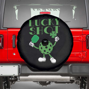 Funny St Patrick's Day Pickleball Lucky Shot Spare Tire Cover TS11 Black Print Your Wear