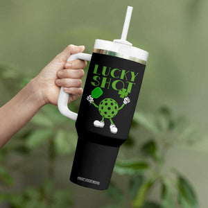 Funny St Patrick's Day Pickleball Lucky Shot Tumbler With Handle TS11 Print Your Wear