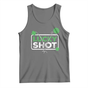 Funny St Patrick's Day Pickleball Tank Top Lucky Shot Shamrock TS11 Black Heather Print Your Wear