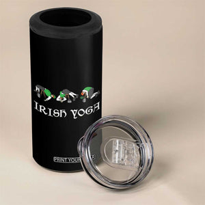 Funny St Patricks Day Beer Drinking 4 in 1 Can Cooler Tumbler Irish Yoga Leprechaun Beer Mug TS11 Print Your Wear