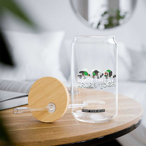 Funny St Patricks Day Beer Drinking Glass Can Irish Yoga Leprechaun Beer Mug TS11 Print Your Wear