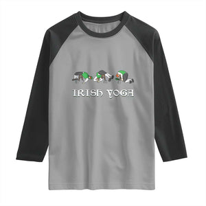 Funny St Patricks Day Beer Drinking Raglan Shirt Irish Yoga Leprechaun Beer Mug TS11 Sport Gray Black Print Your Wear