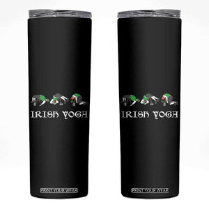 Funny St Patricks Day Beer Drinking Skinny Tumbler Irish Yoga Leprechaun Beer Mug TS11 Black Print Your Wear