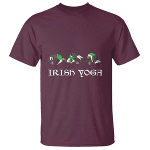 Funny St Patricks Day Beer Drinking T Shirt Irish Yoga Leprechaun Beer Mug TS11 Maroon Print Your Wear