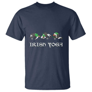 Funny St Patricks Day Beer Drinking T Shirt Irish Yoga Leprechaun Beer Mug TS11 Navy Print Your Wear