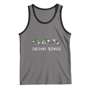 Funny St Patricks Day Beer Drinking Tank Top Irish Yoga Leprechaun Beer Mug TS11 Deep Heather Black Print Your Wear