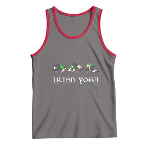 Funny St Patricks Day Beer Drinking Tank Top Irish Yoga Leprechaun Beer Mug TS11 Deep Heather Red Print Your Wear