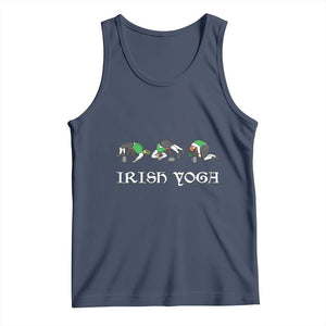 Funny St Patricks Day Beer Drinking Tank Top Irish Yoga Leprechaun Beer Mug TS11 Navy Print Your Wear