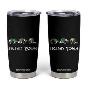Funny St Patricks Day Beer Drinking Tumbler Cup Irish Yoga Leprechaun Beer Mug TS11 Black Print Your Wear
