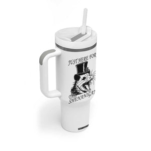 Funny St Patrick's Day Opossum Tumbler With Handle Just Here For The Shenanigans Shamrock TS11 Print Your Wear
