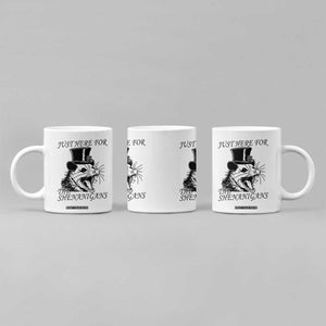 Funny St Patrick's Day Opossum Coffee Mug Just Here For The Shenanigans Shamrock TS11 Print Your Wear