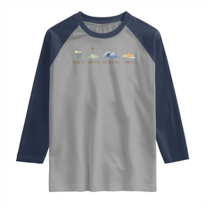 The Life Of Jesus Christ Religious Bible Verse Raglan Shirt TS11 Sport Gray Navy Print Your Wear