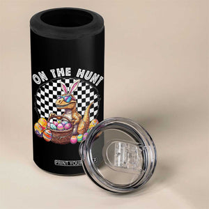 Funny Easter Day Dinosaur Bunny 4 in 1 Can Cooler Tumbler On The Hunt Egg Hunting TS11 Print Your Wear