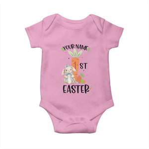 Personalized Easter Day Baby Onesie Custom Text 1st Easter Cute Bunny Carrot TS11 Light Pink Print Your Wear