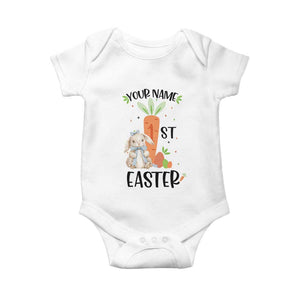 Personalized Easter Day Baby Onesie Custom Text 1st Easter Cute Bunny Carrot TS11 White Print Your Wear