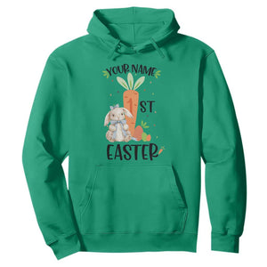 Personalized Easter Day Hoodie Custom Text 1st Easter Cute Bunny Carrot TS11 Irish Green Print Your Wear
