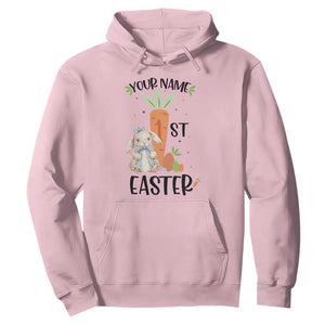 Personalized Easter Day Hoodie Custom Text 1st Easter Cute Bunny Carrot TS11 Light Pink Print Your Wear