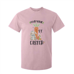 Personalized Easter Day T Shirt For Kid Custom Text 1st Easter Cute Bunny Carrot TS11 Light Pink Print Your Wear