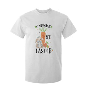 Personalized Easter Day T Shirt For Kid Custom Text 1st Easter Cute Bunny Carrot TS11 White Print Your Wear