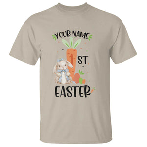 Personalized Easter Day T Shirt Custom Text 1st Easter Cute Bunny Carrot TS11 Sand Print Your Wear
