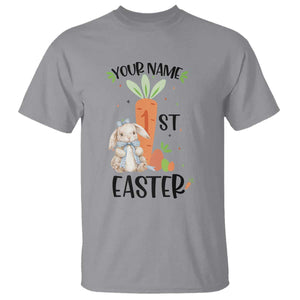 Personalized Easter Day T Shirt Custom Text 1st Easter Cute Bunny Carrot TS11 Sport Gray Print Your Wear