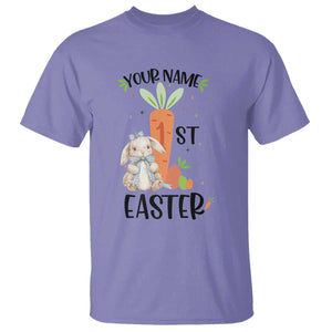 Personalized Easter Day T Shirt Custom Text 1st Easter Cute Bunny Carrot TS11 Violet Print Your Wear