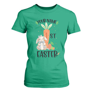 Personalized Easter Day T Shirt For Women Custom Text 1st Easter Cute Bunny Carrot TS11 Irish Green Print Your Wear