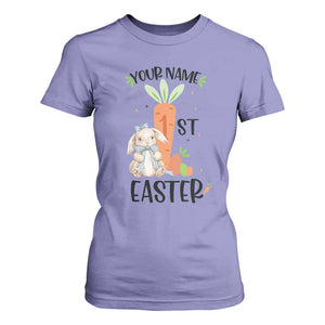 Personalized Easter Day T Shirt For Women Custom Text 1st Easter Cute Bunny Carrot TS11 Violet Print Your Wear