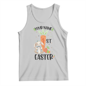 Personalized Easter Day Tank Top Custom Text 1st Easter Cute Bunny Carrot TS11 Ash Print Your Wear