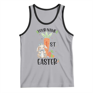 Personalized Easter Day Tank Top Custom Text 1st Easter Cute Bunny Carrot TS11 Athletic Heather Black Print Your Wear