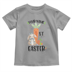 Personalized Easter Day Toddler T Shirt Custom Text 1st Easter Cute Bunny Carrot TS11 Sport Gray Print Your Wear