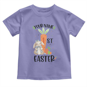 Personalized Easter Day Toddler T Shirt Custom Text 1st Easter Cute Bunny Carrot TS11 Violet Print Your Wear