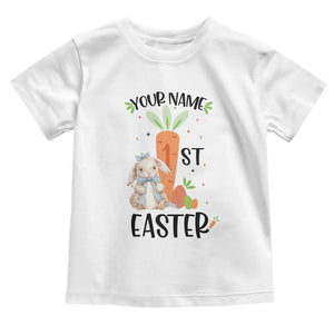 Personalized Easter Day Toddler T Shirt Custom Text 1st Easter Cute Bunny Carrot TS11 White Print Your Wear