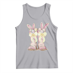 Funny Easter Day Cowgirl Egg Cowboy Boots Tank Top TS11 Athletic Heather Print Your Wear